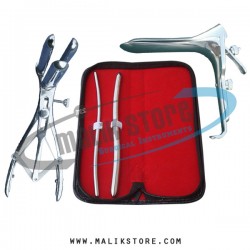 Hegar uterine dilator set 2pieces 5-6, 9-10, mathieu speculum, grave large